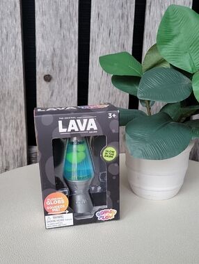 Schylling Squish N Flow Glow in the Dark Fidget Lava Lamp- Blue & Green